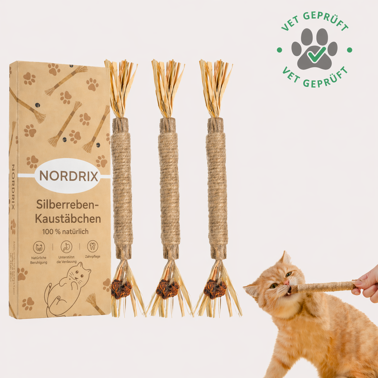 Nordrix Silberreben-Kaustangen für Katzen