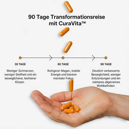 Curavita™ Kurkuma Curcumin 1000mg | 95 % Curcumin. Optimale Aufnahme. Spürbare Ergebnisse.