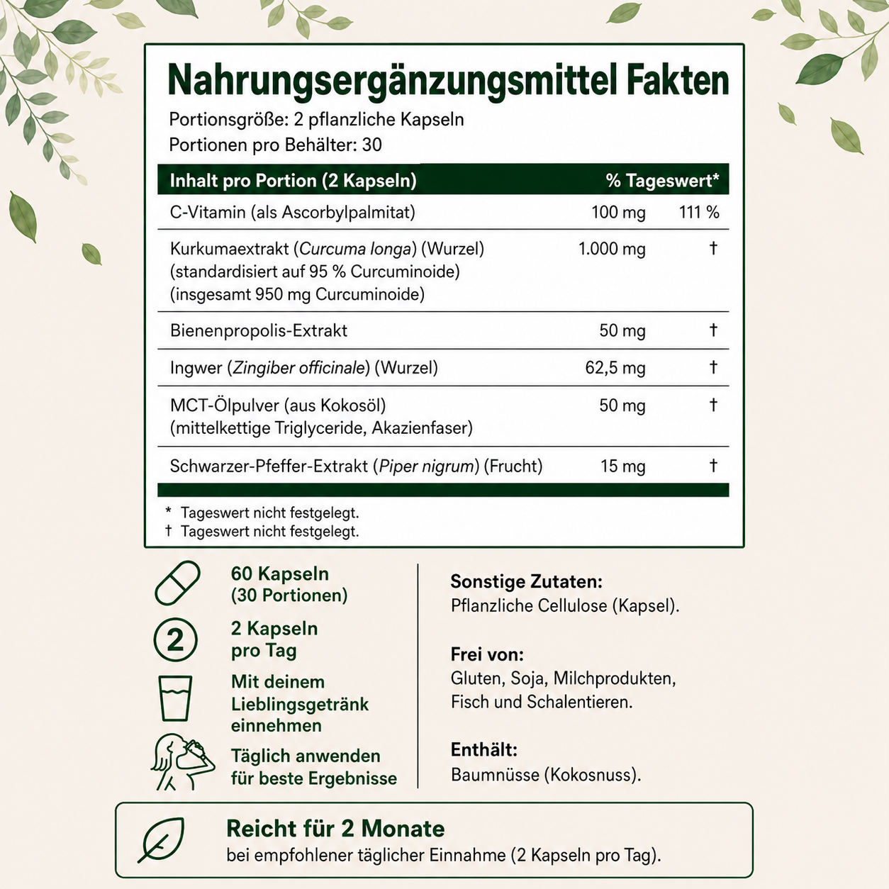 Curavita™ Kurkuma Curcumin 1000mg | 95 % Curcumin. Optimale Aufnahme. Spürbare Ergebnisse.