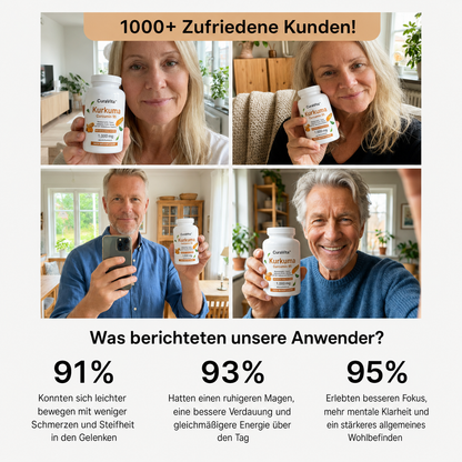 Curavita™ Kurkuma Curcumin 1000mg | 95 % Curcumin. Optimale Aufnahme. Spürbare Ergebnisse.