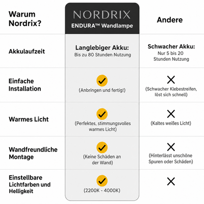 ENDURA™ Wandlampe | Anbringen und fertig! (1+1 GRATIS)