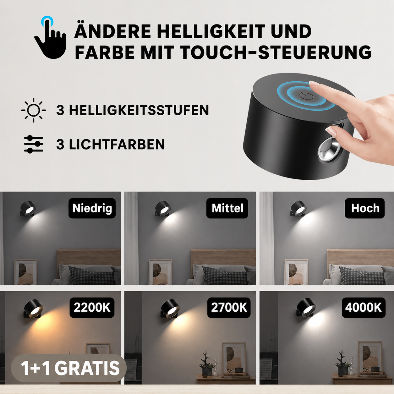 ENDURA™ Wandlampe | Anbringen und fertig! (1+1 GRATIS)