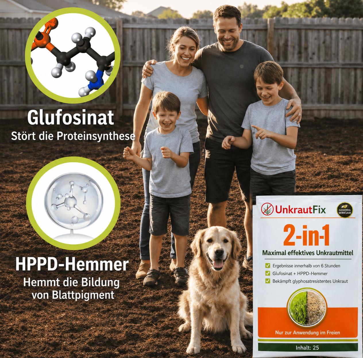 UnkrautFix™ 2-in-1 Max Power Unkrautvernichter | Wirkt schnell, gezielt und bis in die Wurzel.